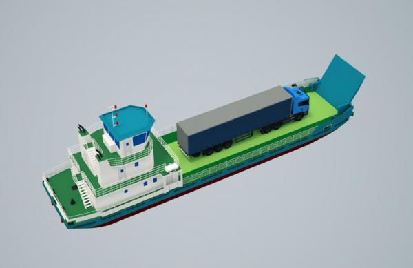 Баржа самходная, морская, с аппарелью — фото 3